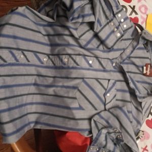 Mens vintage Wrangler snap up shirt long sleeve L